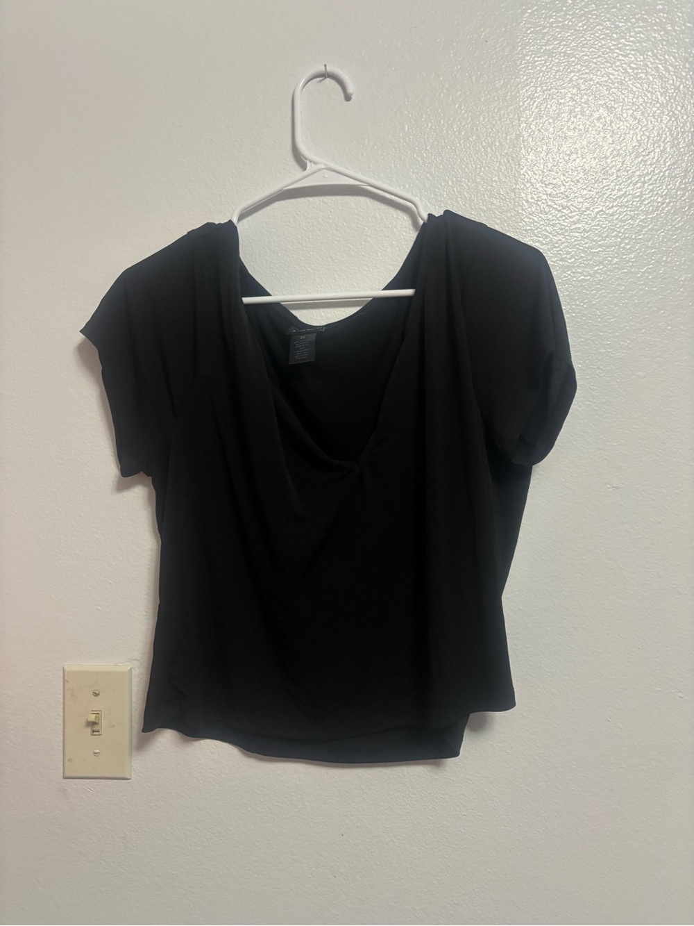 Women's rue+ Black Draped Mesh Tee Size 2X